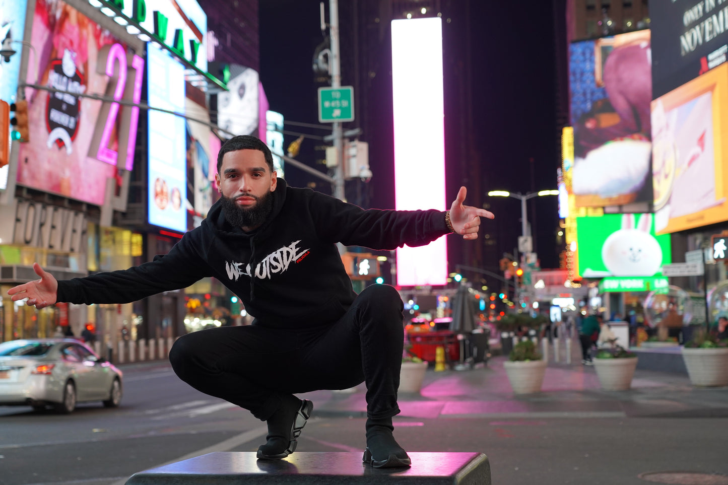 WE OUTSIDE BLACK & WHITE HOODIE