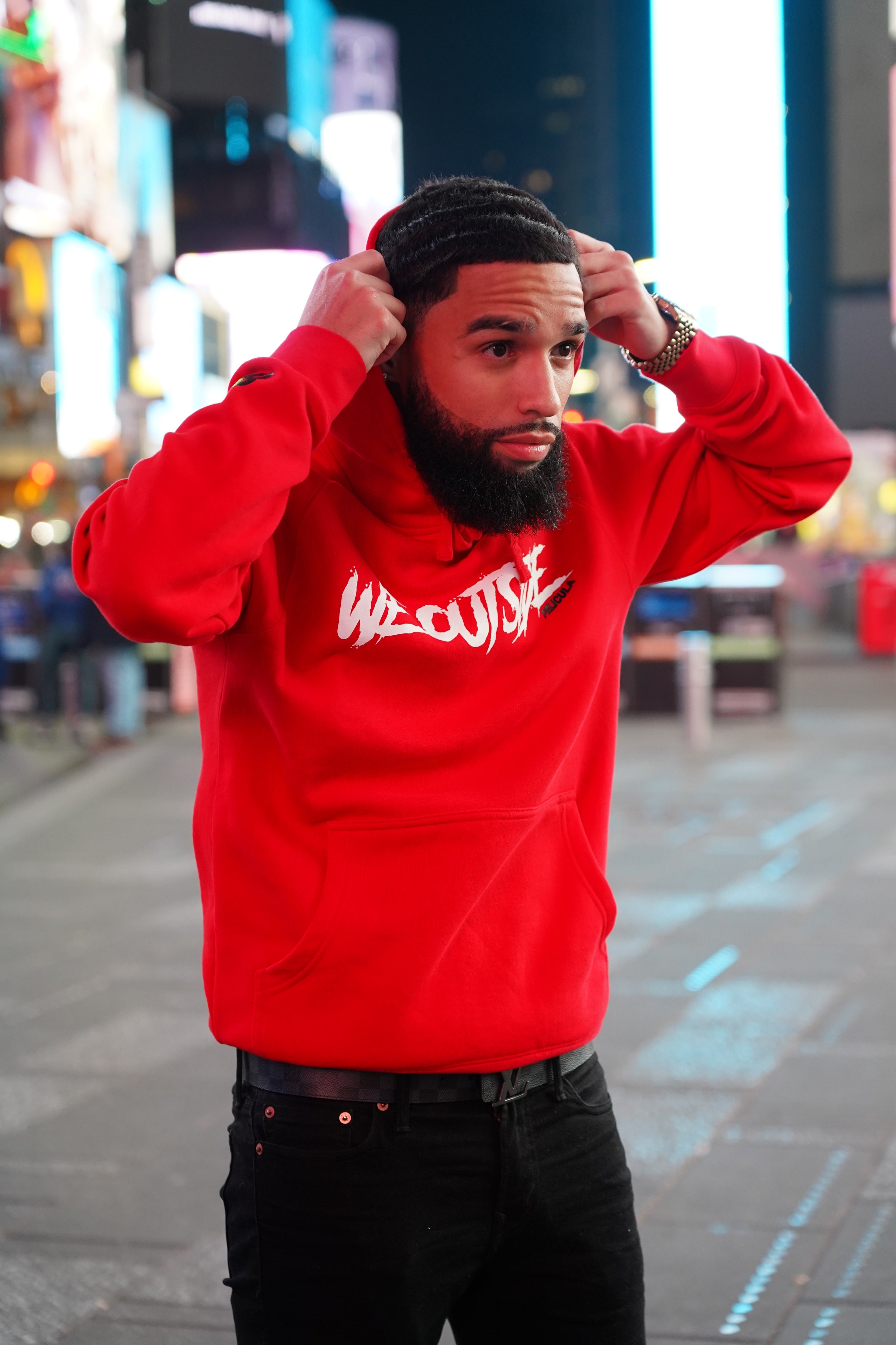 Red hoodie design sale